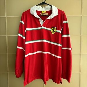 Ferrari Red Polo Long sleeve 90s Y2K